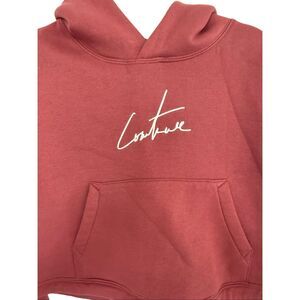 NWT Couture Club Womens Rust Fleece Lined Cropped Pullover Hoodie XL